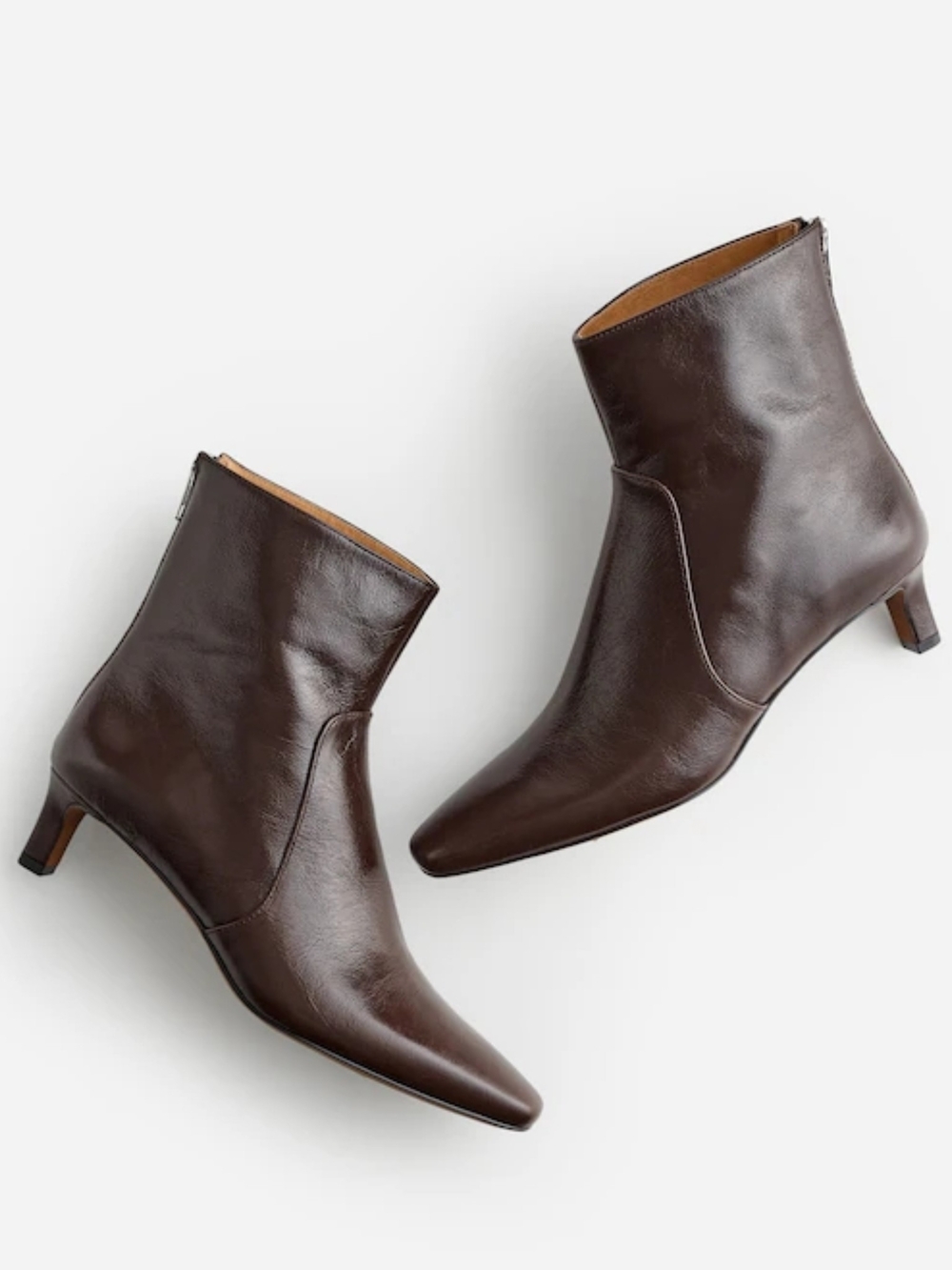 New! Madewell The Dimes Kitten Heel Leather Boot in Turkish Coffee 8
